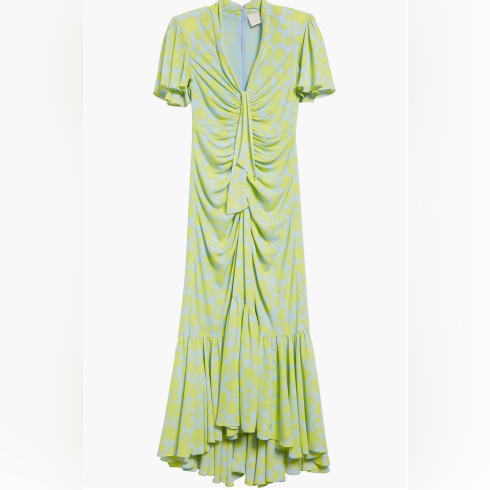NWT cinq a' sept Floral Ruched High-Low Midi Dress Size 6 - Picture 5 of 9
